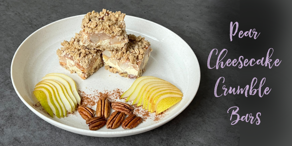 Recipe: Pear Cheesecake Crumble Bars